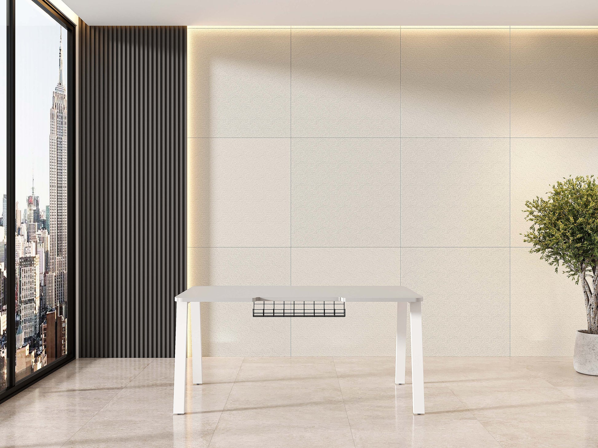 Fixed Desk with Rounded Top by Codutti