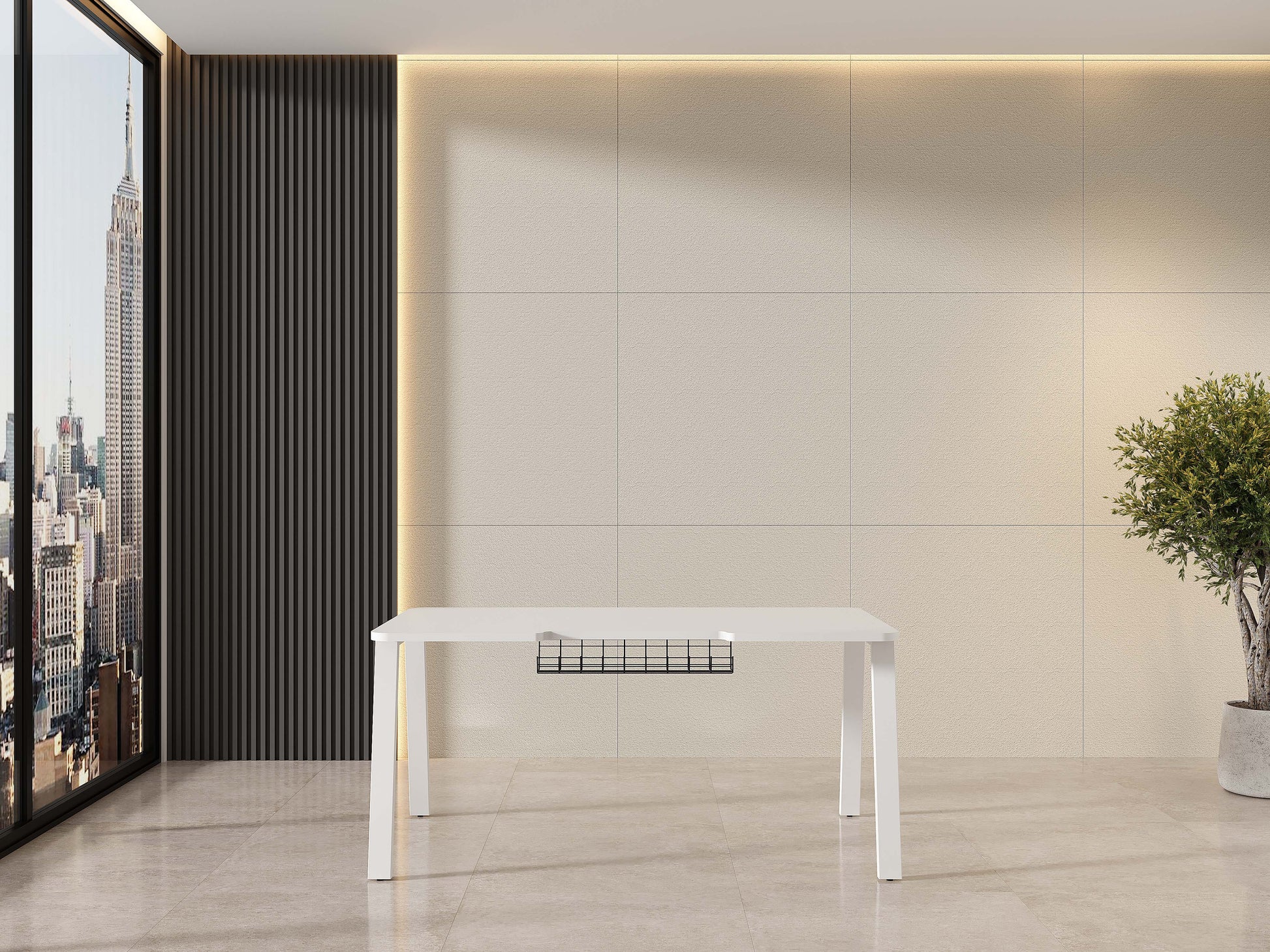 Fixed Desk with Rounded Top by Codutti