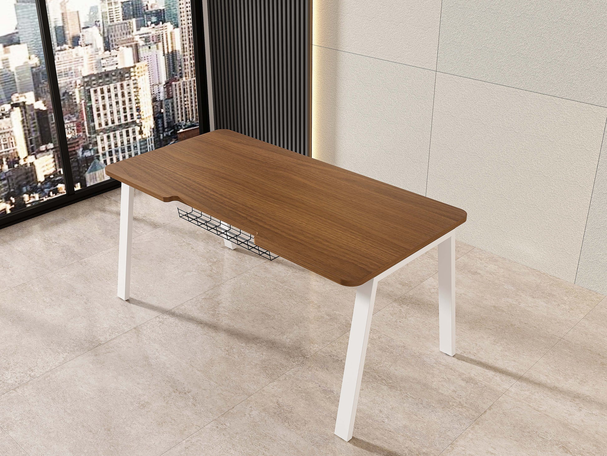 Fixed Desk with Rounded Top by Codutti