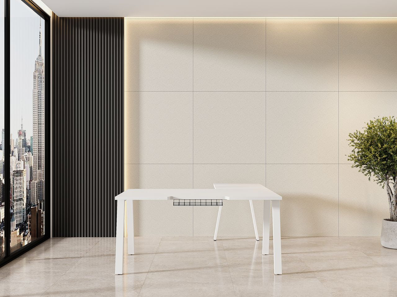 Fixed Desk with Lateral Extension